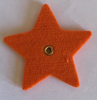 Filzstern orange, mit Niete
